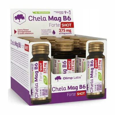 Zestaw Olimp Chela Mag B6 Forte Shot Smak Wiśniowy 9 x 25ml