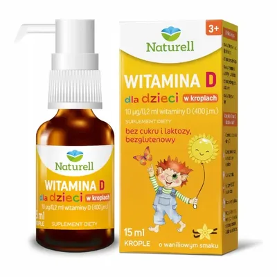 Naturell Witamina D Dla Dzieci W Kroplach 400 j.m. Waniliowe 15ml