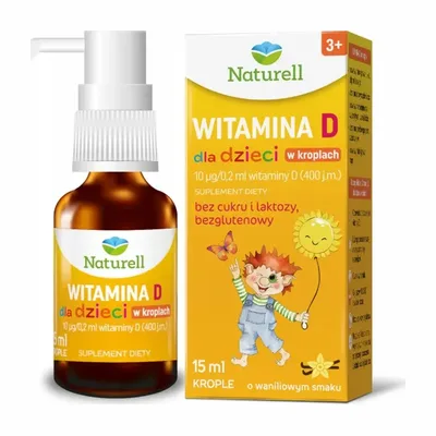 Naturell Witamina D Dla Dzieci W Kroplach 400 j.m. Waniliowe 15ml