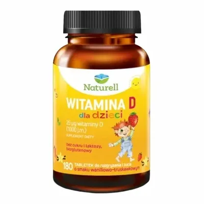 Naturell Witamina D  Dla Dzieci 180 Tabletek Do Żucia I Rozgryzania