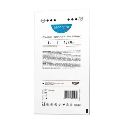 Plaster Jałowy Opatrunkowy Wododoporny Pasocare Med 15x8cm 1 Sztuka