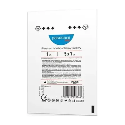 Plaster Jałowy Opatrunkowy Wododoporny Pasocare Med 5x7cm 1 Sztuka