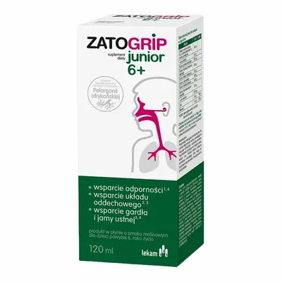Zatogrip Junior 6+ Czarny Bez Pelargonia Afrykańska 120ml