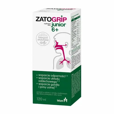 Zatogrip Junior 6+ Czarny Bez Pelargonia Afrykańska 120ml
