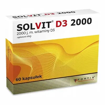 Solvit D3 2000j.m. Witamina D3 60 Kapsułek