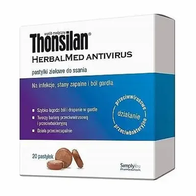 Thonsilan HerbalMed Antivirus Pastylki Ziołowe Do Ssania 20 Szt