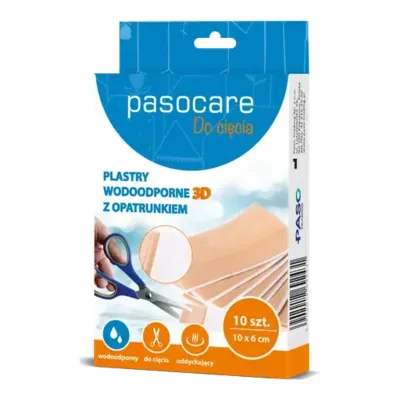 Plastry Wodoodporne 3D Z Opatrunkiem 10 x 6 cm 10 szt Pasocare