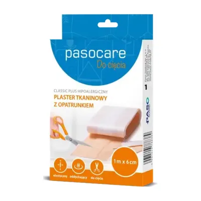Plaster Tkaninowy Z Opatrunkiem Do Cięcia 1 m x 6 cm Pasocare