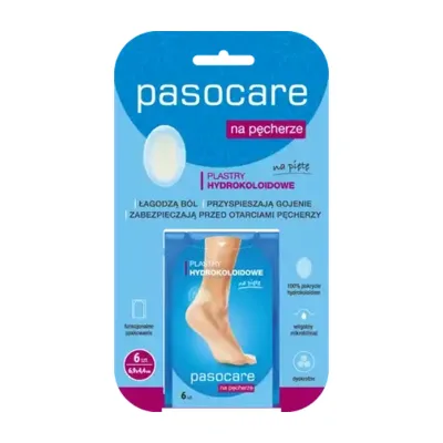 Pasocare Plastry Hydrokoloidowe Na Pęcherze Na Pięte 6 Sztuk