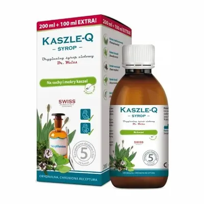 Kaszle-Q Syrop Ziołowy Na Kaszel Suchy I Mokry 300ml