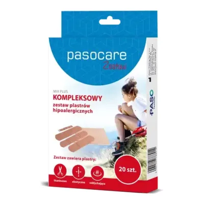 Plastry Pasocare Mix Zestaw Hipoalergiczny 20 Sztuk