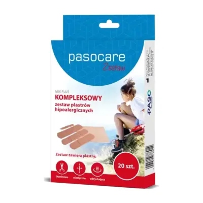 Plastry Pasocare Mix Zestaw Hipoalergiczny 20 Sztuk