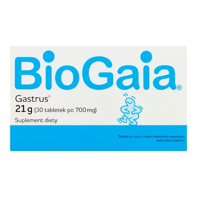 BioGaja Gastrus Mikroflora Bakteryjna Tabletki Do Żucia 30 Sztuk