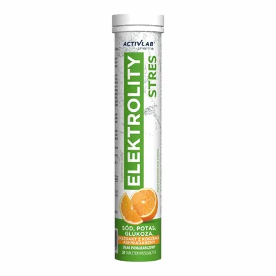 Elektrolity Stres O Smaku Pomarańczowym 20 Tabletek Musujących