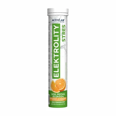 Elektrolity Stres O Smaku Pomarańczowym 20 Tabletek Musujących