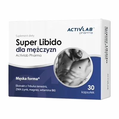 Super Libido Dla Mężczyzn ZMA Cynk Magnez Wit B6 30 Kapsułek