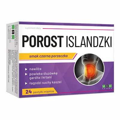 Porost Islandzki Smak Czarna Porzeczka 24 Pastylki Do Ssania