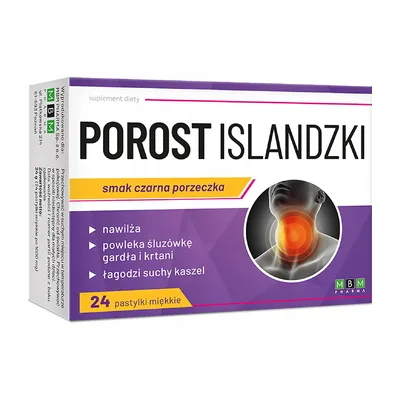 Porost Islandzki Smak Czarna Porzeczka 24 Pastylki Do Ssania