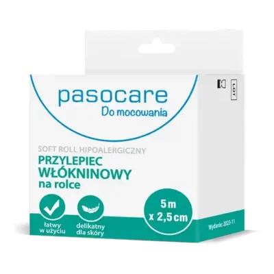 Przylepiec Włókninowy Na Rolce Do Mocowania 5 m x 2,5 cm Pasocare