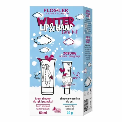 Flos-Lek Winter Zestaw Wazelina Do Ust 10g + Krem Do Rąk 50ml