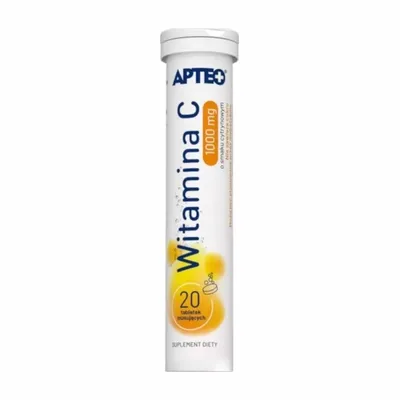 Apteo Witamina C 1000 mg – Musująca o Smaku Cytrynowym – 20 tabletek