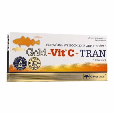 Olimp Gold-Vit C + Tran 500 mg – Potrójne wsparcie odporności i serca – 30 kapsułek