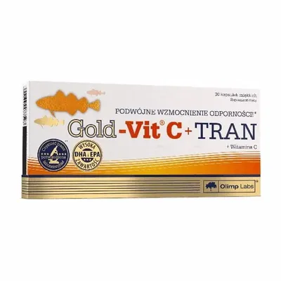 Olimp Gold-Vit C + Tran 500 mg – Potrójne wsparcie odporności i serca – 30 kapsułek