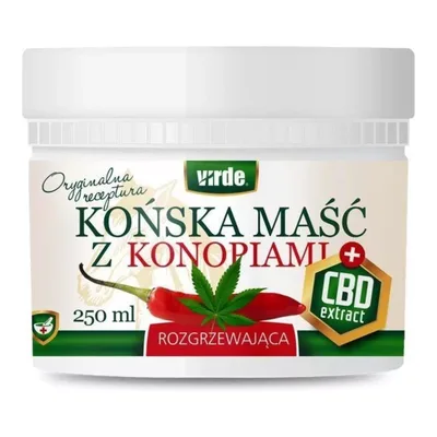 Virde Końska Maść Rozgrzewająca z Konopiami + CBD – Intensywne Ciepło i Wspomaganie Dobrego Samopoczucia – 250 ml