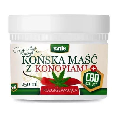 Virde Końska Maść Rozgrzewająca z Konopiami + CBD – Intensywne Ciepło i Wspomaganie Dobrego Samopoczucia – 250 ml