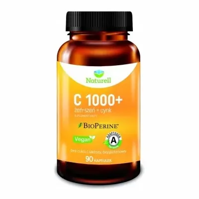 Naturell C 1000+ – Buforowana Witamina C z Żeń-szeniem i Cynkiem – 90 kapsułek