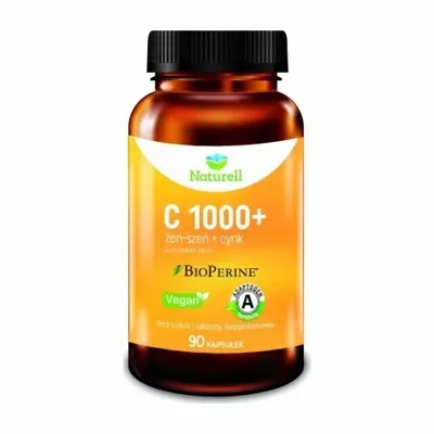 Naturell C 1000+ – Buforowana Witamina C z Żeń-szeniem i Cynkiem – 90 kapsułek