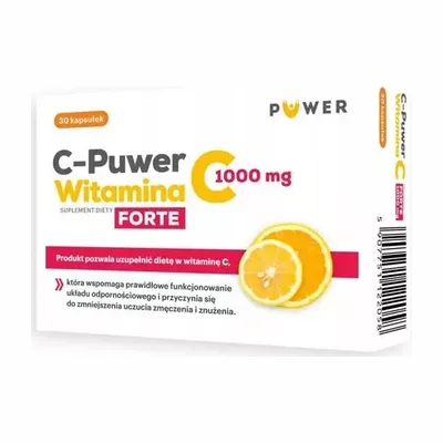 C-Puwer Witamina C Forte 1000 mg – Wsparcie odporności – 30 kapsułek