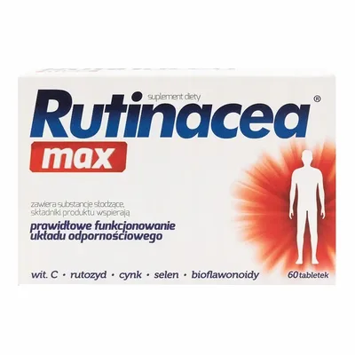 Rutinacea Max – Kompleks na odporność (Witamina C, Rutozyd, Cynk, Selen) – 60 tabletek