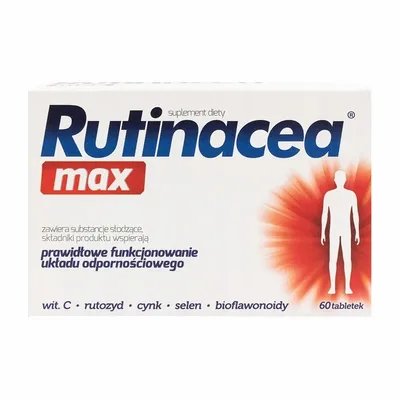 Rutinacea Max – Kompleks na odporność (Witamina C, Rutozyd, Cynk, Selen) – 60 tabletek