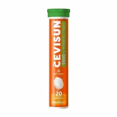 Cevisun Witamina C 2000 mg – Tabletki musujące o smaku pomarańczowym – 20 sztuk