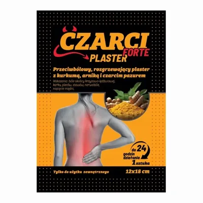 Czarci Plaster Forte Plaster Rozgrzewający 12x18cm – Z Kurkumą, Arniką i Czarcim Pazurem – 1 sztuka