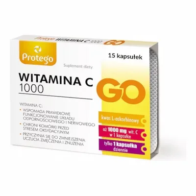 Protego Witamina C 1000 GO – Wysoka Dawka – 15 kapsułek