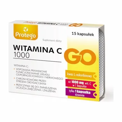 Protego Witamina C 1000 GO – Wysoka Dawka – 15 kapsułek