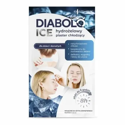 Diather Diabolo Ice Hydrożelowy Plaster Chłodzący 5 x 12 cm – Ulga w Gorączce i Migrenie – 1 sztuka
