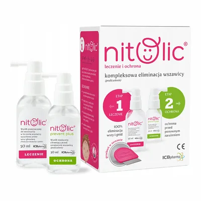 Pipi Nitolic Zestaw przeciw wszawicy leczenie 50ml i ochrona 30ml