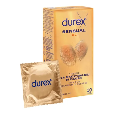 Prezerwatywy Durex Sensual XL Super Cienkie Powiększone Duże 10 Sztuk
