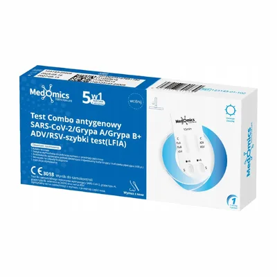 Test Combo Antygenowy Sars-Cov-2/Grypa A/ Grypa B+ Szybki Test 5w1