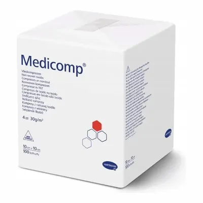 Hartmann Medicomp Kompresy z Włókniny 10 cm x 10 cm – Niejałowe – 100 sztuk