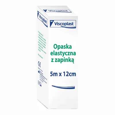 Viscoplast Opaska Elastyczna 12 cm x 5 m – Wielokrotnego Użytku z Zapinką – 1 sztuka