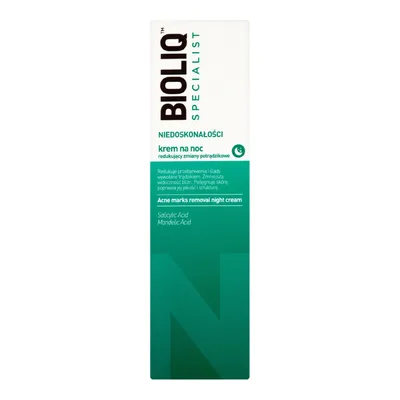 Bioliq Specialist Niedoskonałości Krem na Noc Redukujący Zmiany Potrądzikowe – Z Kwasami i Olejem Tamanu – 30 ml
