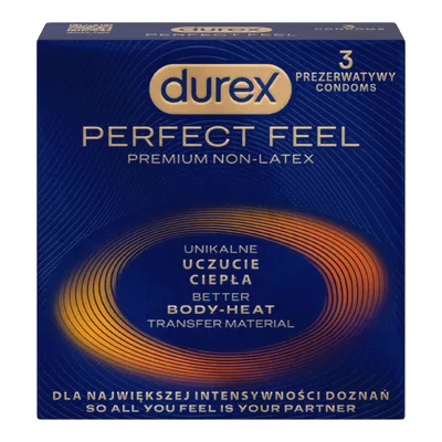 Durex Prezerwatywy Nitrylowe Perfect Feel Uczucie ciepła 3 Sztuki