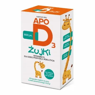 ApoD3 Żujki Witamina D 800 j.m. Na Kości Zęby Odporność 30 Kapsułek