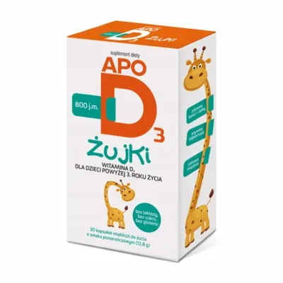 ApoD3 Żujki Witamina D 800 j.m. Na Kości Zęby Odporność 30 Kapsułek