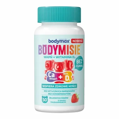 Bodymax Bodymisie Wapń+ Witamina D3 Żelki Dla Dzieci Truskawkowe 50 Sztuk