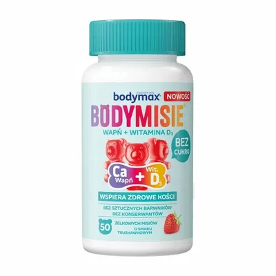 Bodymax Bodymisie Wapń+ Witamina D3 Żelki Dla Dzieci Truskawkowe 50 Sztuk